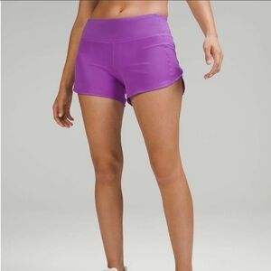 Lululemon Shorts Womens 6 Purple Speed Up Mid-Rise Performance Activewear